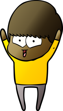 Bir insan tarafından çizilmiş mutlu çocuk çizgi filmi.