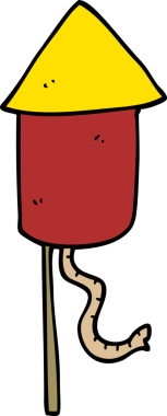 Bir insan tarafından çizilmiş havai fişek karalaması.