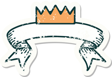 Bir insan tarafından çizilmiş eski bir taç etiketi.