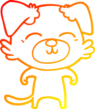 Bir insan tarafından çizilmiş çizgi film köpeğinin sıcak çizgi çizimi