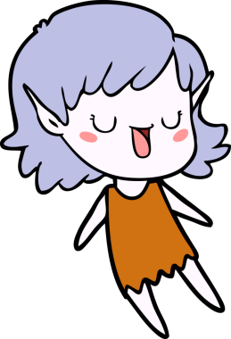 Bir insan tarafından çizilmiş bir elf kızı.