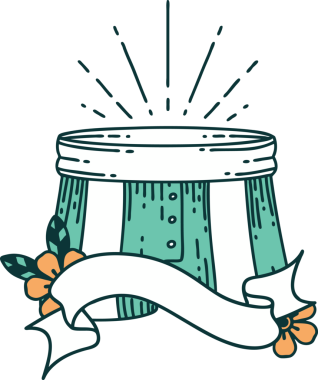 Bir insan tarafından çizilmiş dövmeli bir şort.