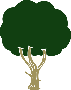 Bir insan tarafından çizilmiş karalama ağacı.