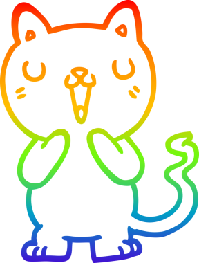 gökkuşağı gradyanı çizimi bir insan tarafından çizilmiş çizgi film kedisi