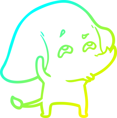 Bir insanın çizdiği karikatür fili çizimi.