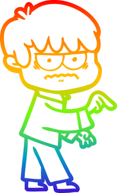 Gökkuşağı gradyan çizgi çizimi Bir insan tarafından çizilmiş bir çizgi film çocuğu