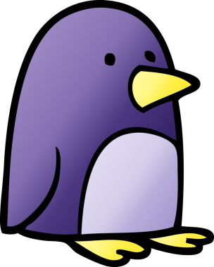 bir insan tarafından çizilmiş küçük bir penguen