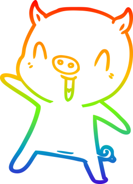 gökkuşağı gradyan çizimi bir insan tarafından çizilmiş domuz çizgi