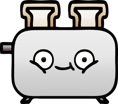 Bir insan tarafından çizilmiş tost makinesinin gölgelenmiş karikatürü.