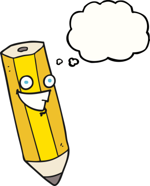 Bir insan tarafından çizilmiş mutlu serbest çizim baloncuklu kalem.