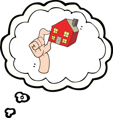 Bir insan tarafından çizilmiş serbest çizim baloncuk konut piyasası