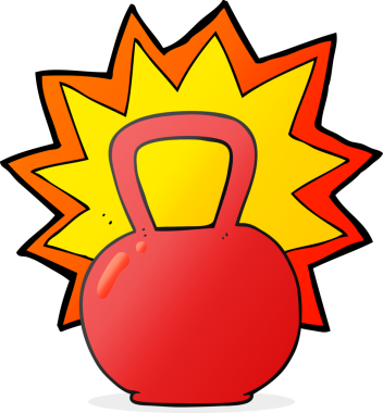 Bir insan tarafından çizilmiş karikatür çaydanlık çanı