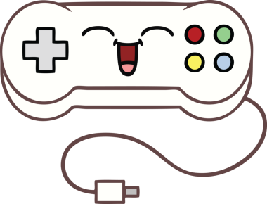 Bir insan tarafından çizilmiş şirin bir oyun denetleyici çizgi filmi.