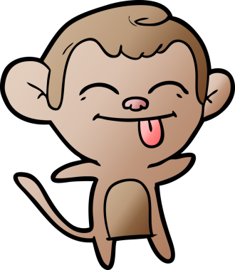 Bir insan tarafından çizilmiş komik çizgi maymun.