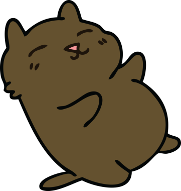 Bir insan tarafından çizilmiş garip çizgi film kedisi.