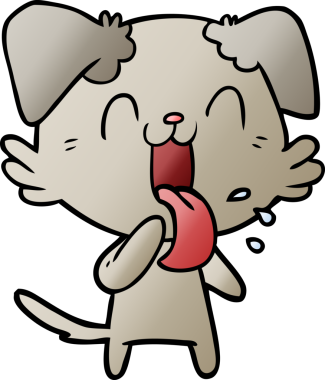 Bir insan tarafından çizilmiş nefes nefese bir köpek.