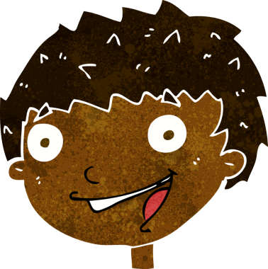 Bir insan tarafından çizilmiş gülen çocuk.