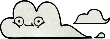 Bir insan tarafından çizilmiş beyaz bulutun retro grunge dokusu