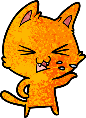 Bir insan tarafından çizilmiş kedi tıslaması.