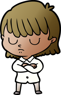 Bir insan tarafından çizilmiş karikatür kadın.