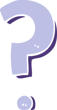 bir insan tarafından çizilmiş düz renk çizgi film soru işareti