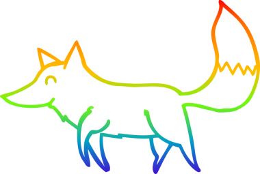 gökkuşağı gradyan çizgi çizimi bir insan tarafından çizilmiş bir kurt çizgi