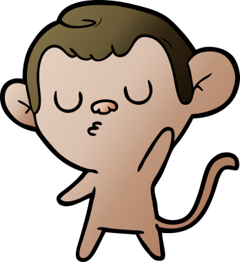 Bir insan tarafından çizilmiş çizgi maymun.