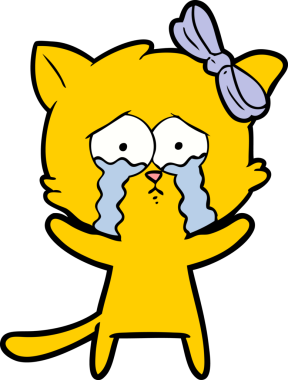 Bir insan tarafından çizilmiş çizgi film kedisi.