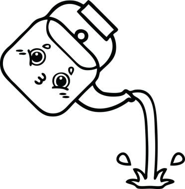 Bir insan tarafından çizilen çaydanlığın çizgi çizimi