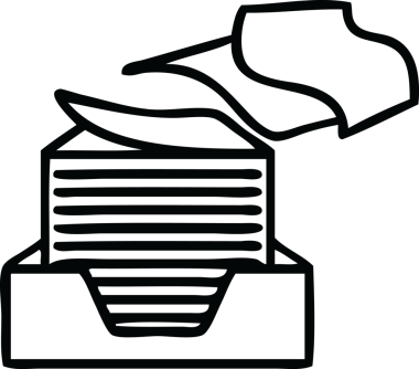 Bir insan tarafından çizilmiş istiflenmiş kağıtların çizgi çizimi