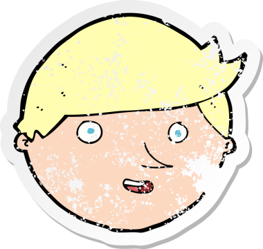 Bir insan tarafından çizilmiş, karikatürdeki kederli mutlu yüz çıkartması.