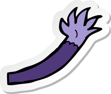 Bir insan tarafından çizilmiş cadılar bayramı vampir kolunun çıkartması.