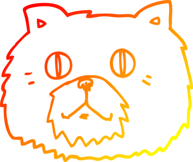 Bir insan tarafından çizilmiş çizgi film kedisinin sıcak çizgi çizimi