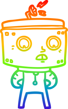 gökkuşağı gradyan çizgisi bir insan tarafından çizilmiş robot çizgi