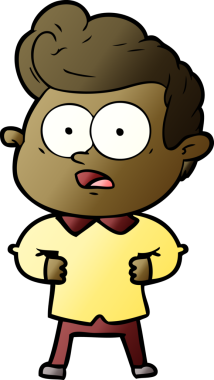 Bir insan tarafından çizilmiş çizgi film bakışlı adam.