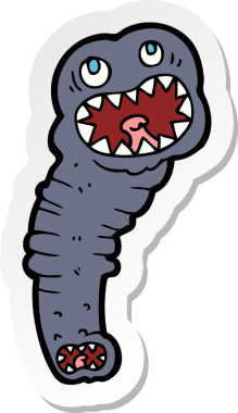 Bir insan tarafından çizilmiş karikatür sülüğü çıkartması.