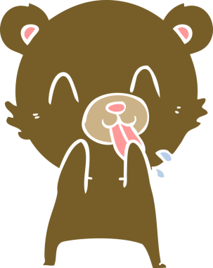 kaba düz renkli çizgi film ayısı bir insan tarafından çizilmiş.