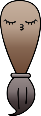 Bir insan tarafından çizilmiş bir boya fırçasının gölgeli karikatürü