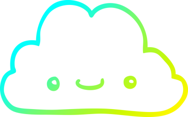 Bir insan tarafından çizilmiş soğuk bir çizgi film bulutunun çizimi.