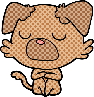 Bir insan tarafından çizilmiş çizgi film köpeği.