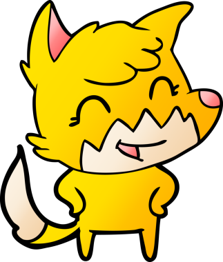 Bir insan tarafından çizilmiş tilki çizgi film karakteri