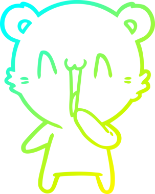 Bir insan tarafından çizilen mutlu ayı karikatürünün soğuk gradyanı.