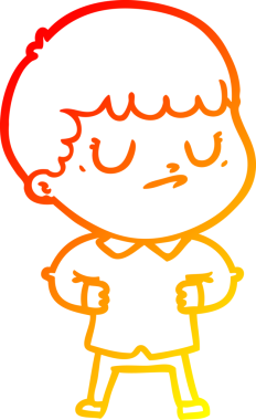 Bir insan tarafından çizilen huysuz bir çocuğun sıcak çizgi çizimi.