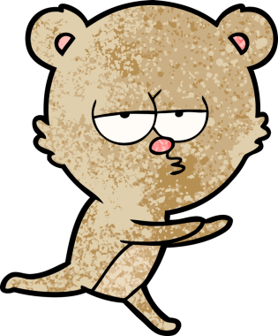 Bir insan tarafından çizilmiş sıkılmış ayı çizgi filmi