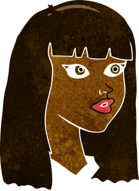 Bir insan tarafından çizilmiş uzun saçlı güzel bir kız.