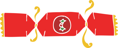 Bir insan tarafından çizilmiş karalama Noel krakeri.