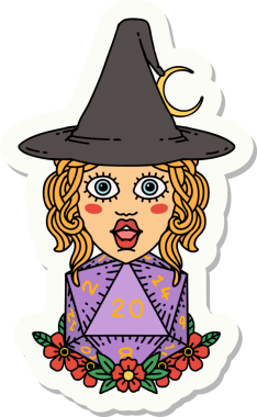 Bir insan tarafından çizilmiş doğal yirmi zarlı bir cadının çıkartması.