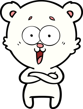 Bir insan tarafından çizilmiş mutlu kutup ayısı karikatürü