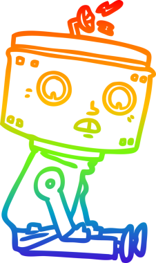 gökkuşağı gradyan çizgisi bir insan tarafından çizilmiş robot çizgi