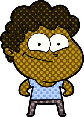 Bir insan tarafından çizilmiş mutlu bir adam.